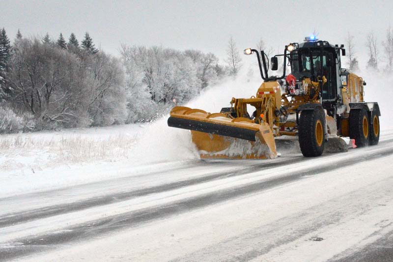 photo shows grader plow on Highway 10 south of Brandon MB (photo Glen Kirby...